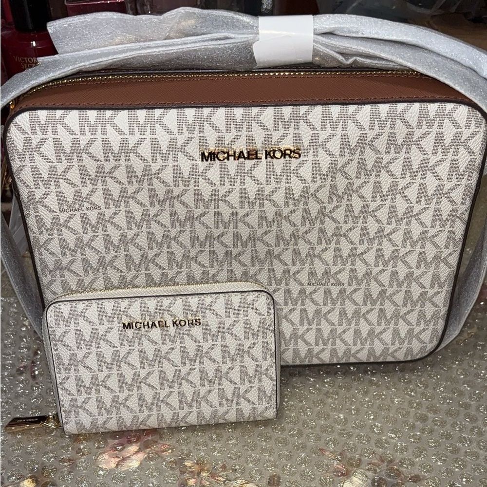 Michael Kors crossbody and wallet set